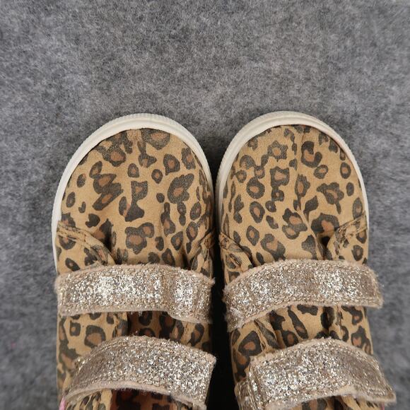 Carters Shoes Kids Toddler 10 Sneaker High Top Double Strap Animal Print Glitter - Picture 7 of 11